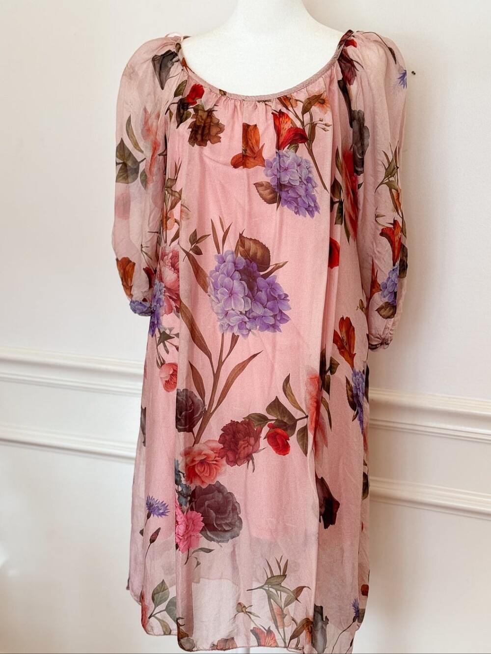 Bellambra Italy Silk Blend Floral Shift Dress